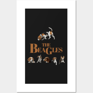 The Beagles - black background Posters and Art